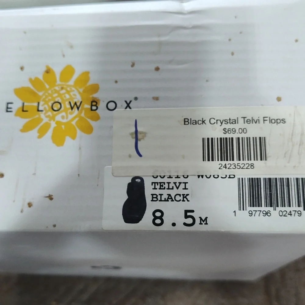 Yellow Box Black Sparkle Wedge Sandals - Picture 5 of 5